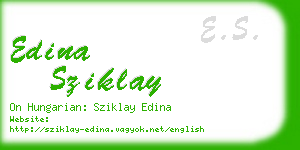 edina sziklay business card